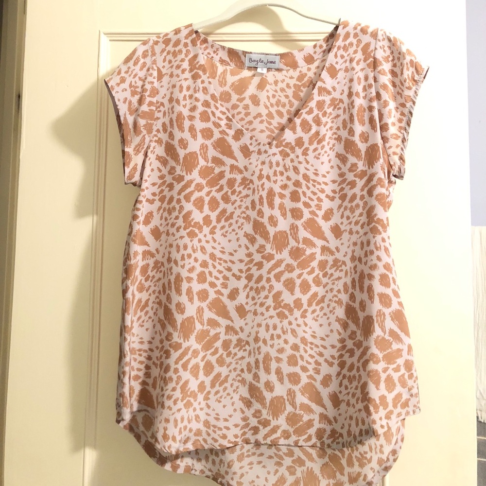 Animal print silk top